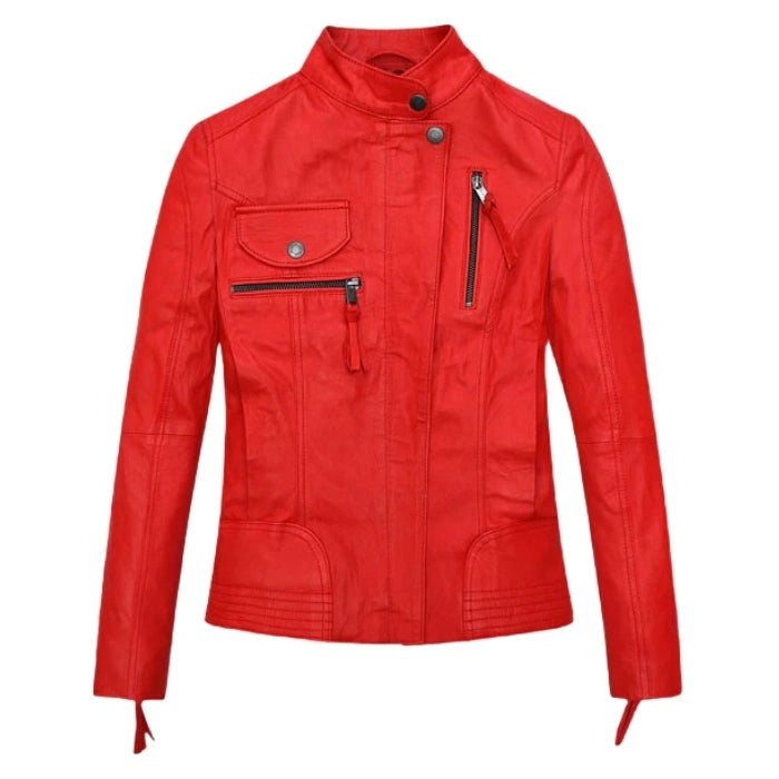 Blood Red Fury Moto Leather Jacket