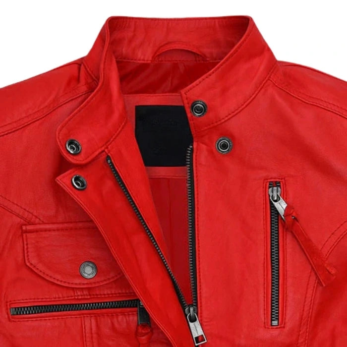 Blood Red Fury Moto Leather Jacket
