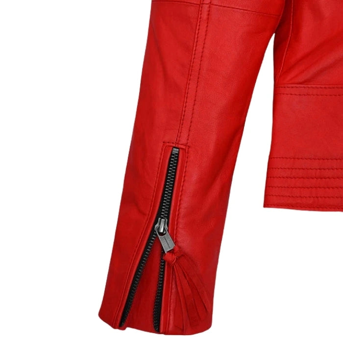 Blood Red Fury Moto Leather Jacket