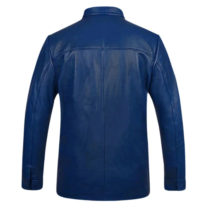 Blue Streak Moto Leather Jacket