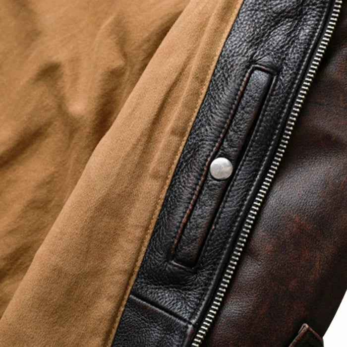 Men's Brown Vintage Biker Genuine Leather Jacket
