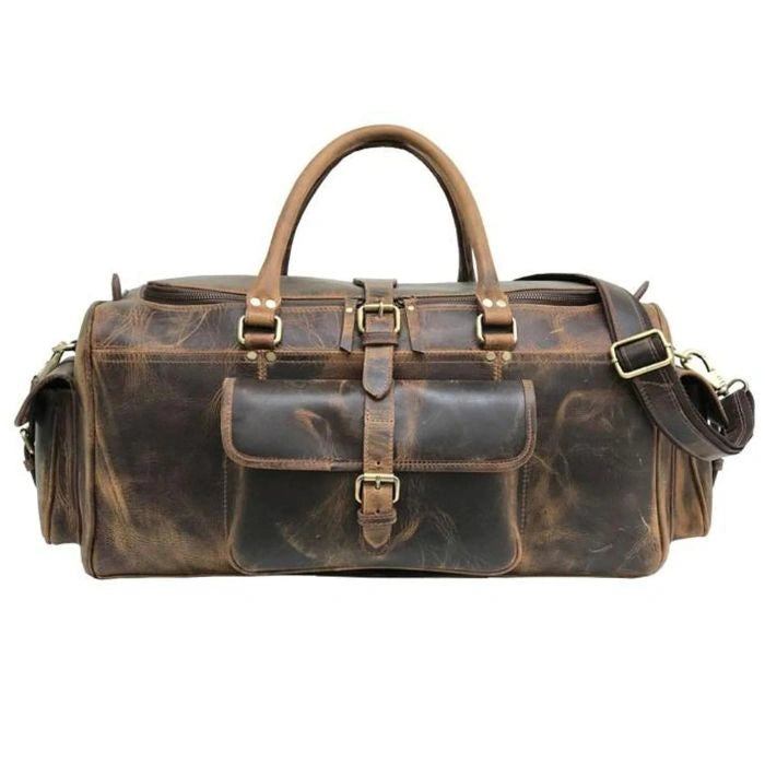 Buffalo Leather Weekender Duffle Bag