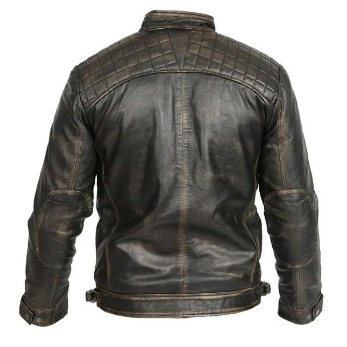 Cafe Racer Retro Motorcycle Leather Jacket