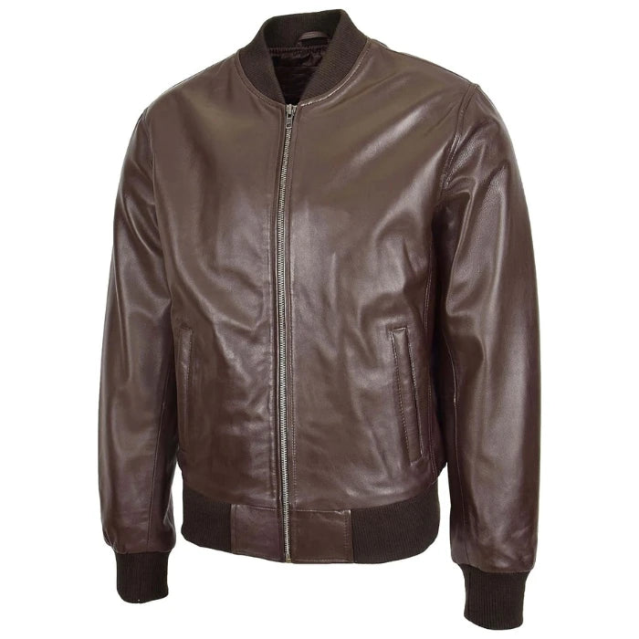 Beazley MA1 Brown Leather Bomber Jacket