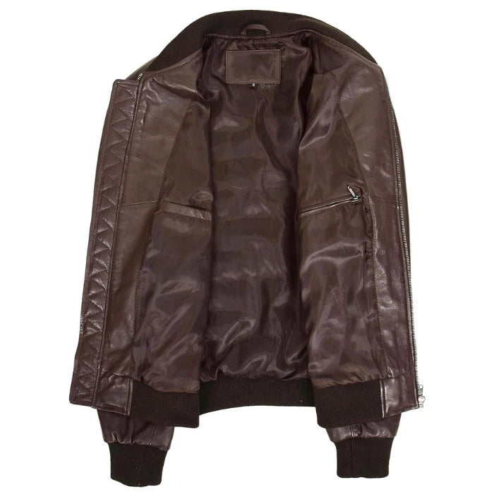 Beazley MA1 Brown Leather Bomber Jacket