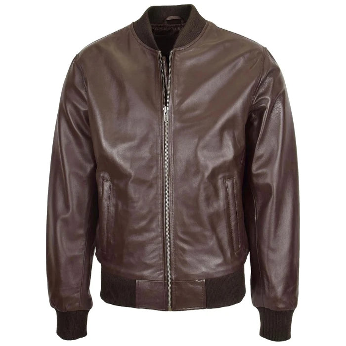 Beazley MA1 Brown Leather Bomber Jacket