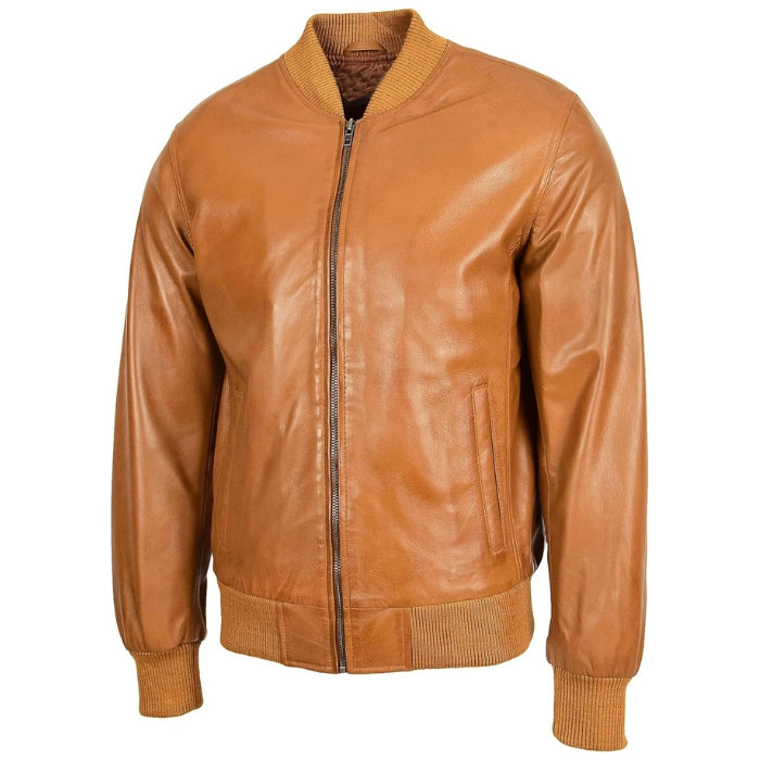 Beazley MA1 Brown Leather Bomber Jacket