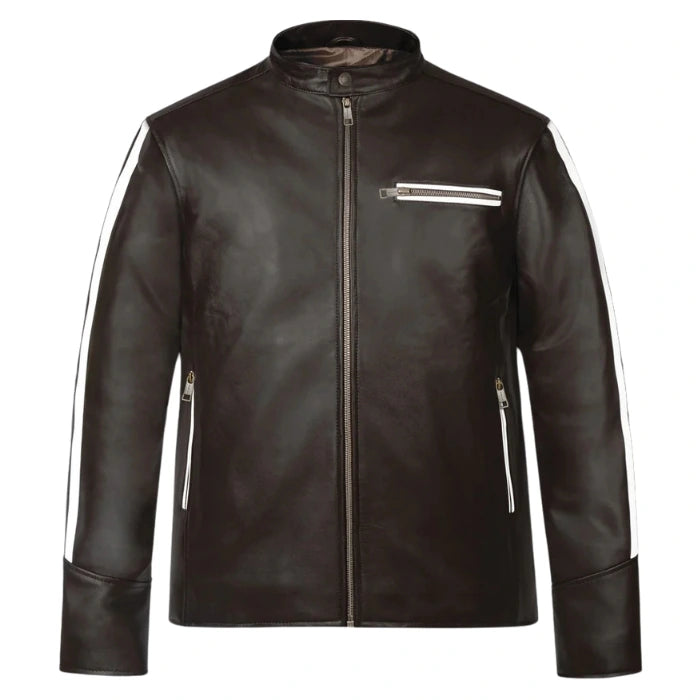 Chestnut Stride Moto Leather Jacket