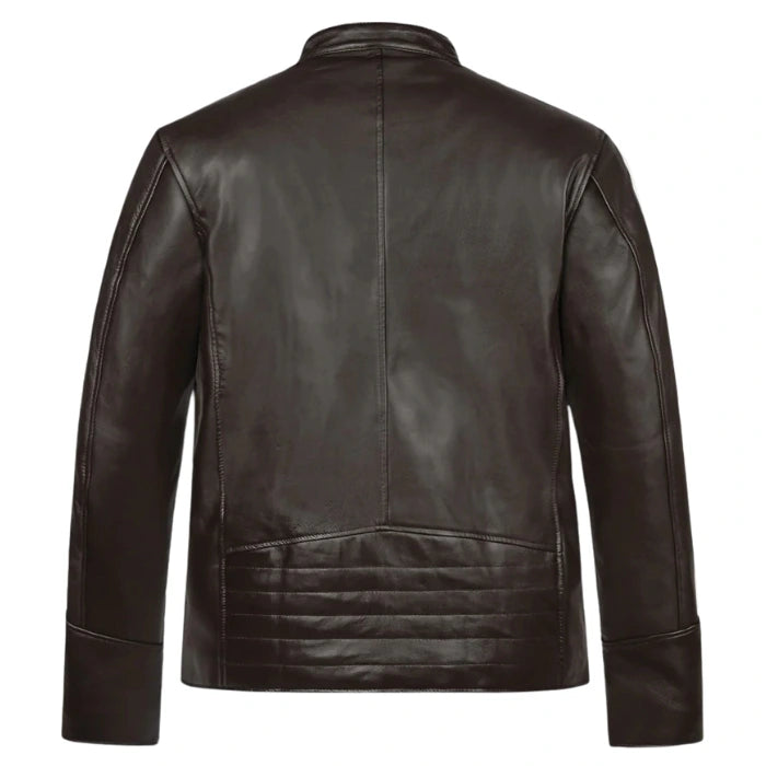 Chestnut Stride Moto Leather Jacket