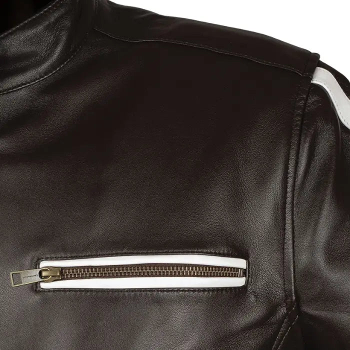 Chestnut Stride Moto Leather Jacket