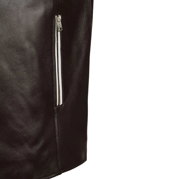 Chestnut Stride Moto Leather Jacket