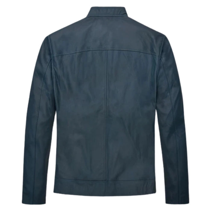 Corsair Blue Moto Leather Jacket