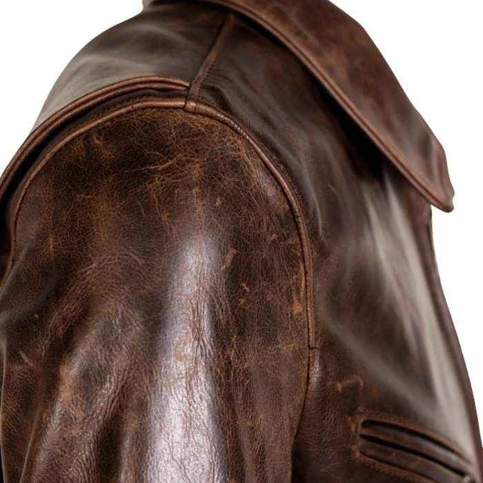 Men's Cowhide Retro Moto Style Leather Jacket