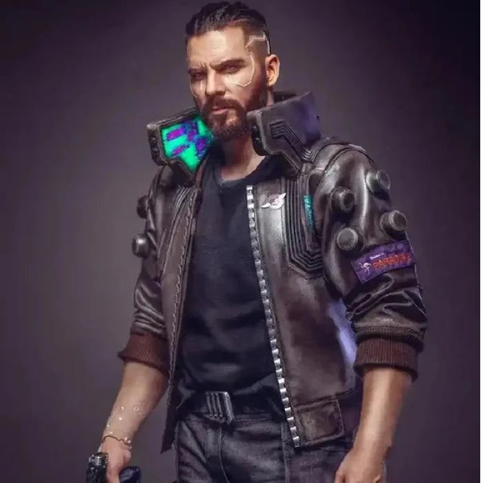 Cyberpunk-2077 Brown Bomber Samurai Jacket