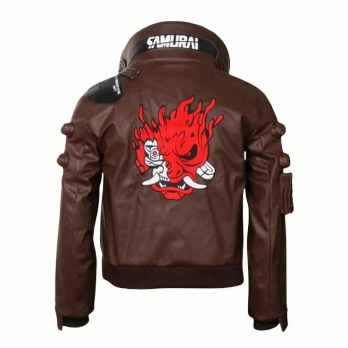 Cyberpunk-2077 Brown Bomber Samurai Jacket