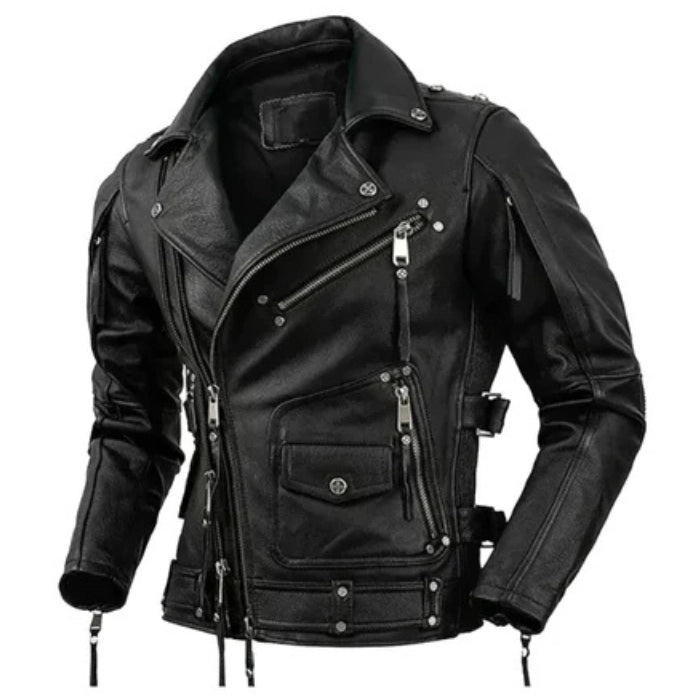 Duncan Black Biker Leather Jacket