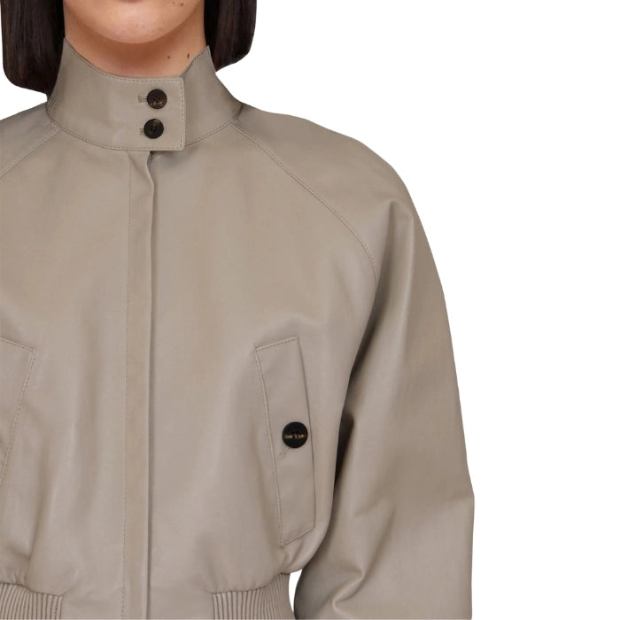 Elyra Cropped Nappa Bomber Jacket