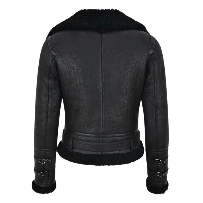 Elyssia B3 Shearling Aviator Women's Jacket Black