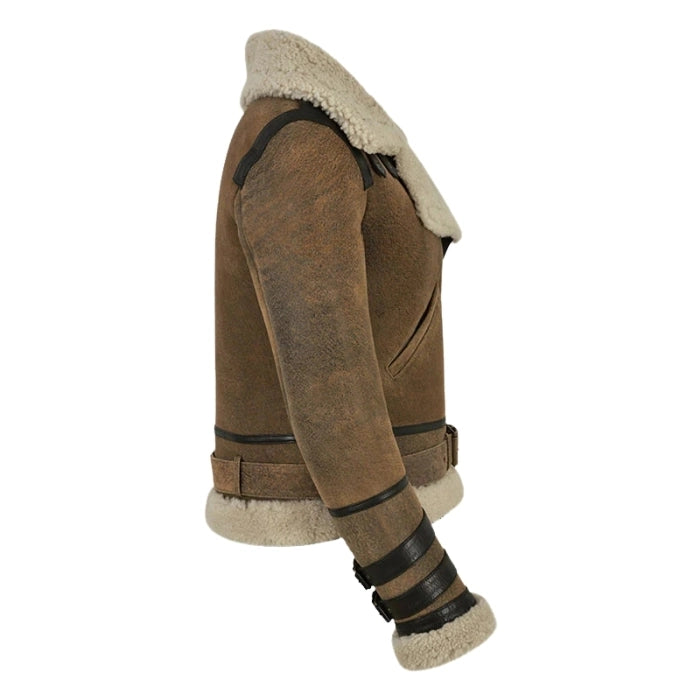 Elyssia B3 Aviator Women's Shearling Jacket Brown