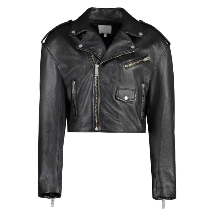 Etrix Cropped Biker Jacket Black