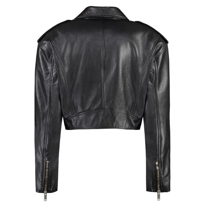 Etrix Cropped Biker Jacket Black
