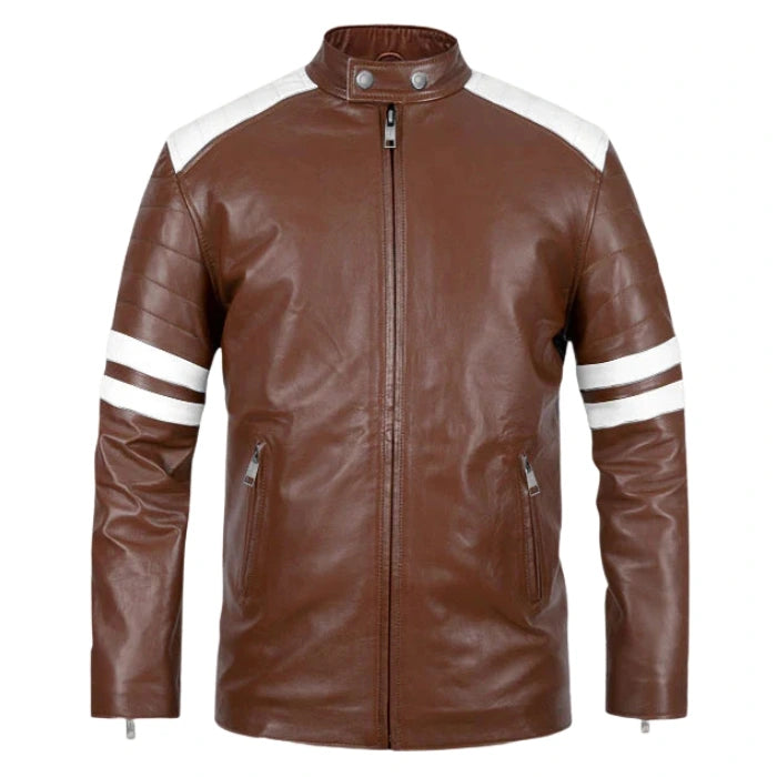 Fight Club Leather Jacket - Tan Brown