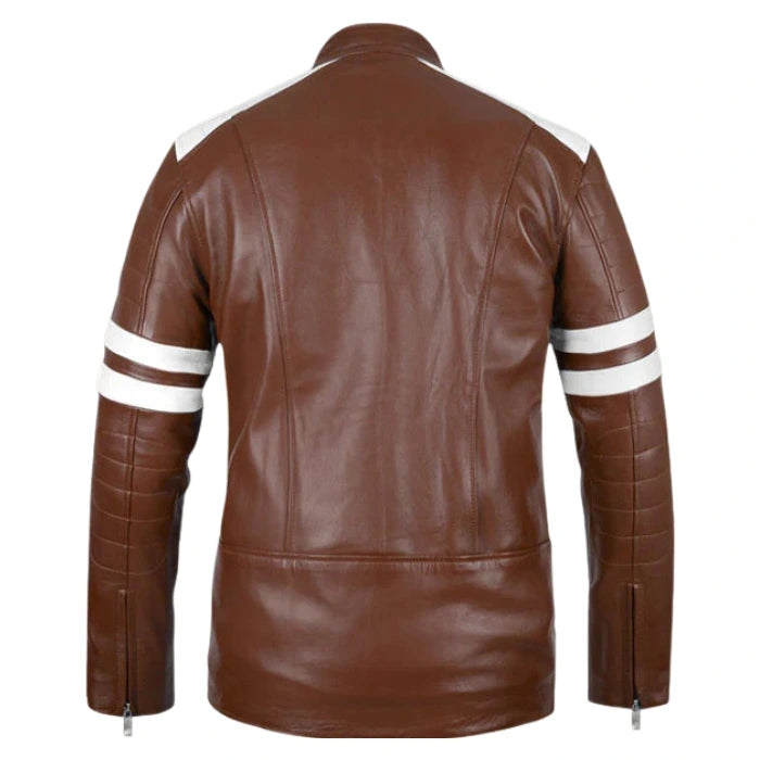 Fight Club Leather Jacket - Tan Brown