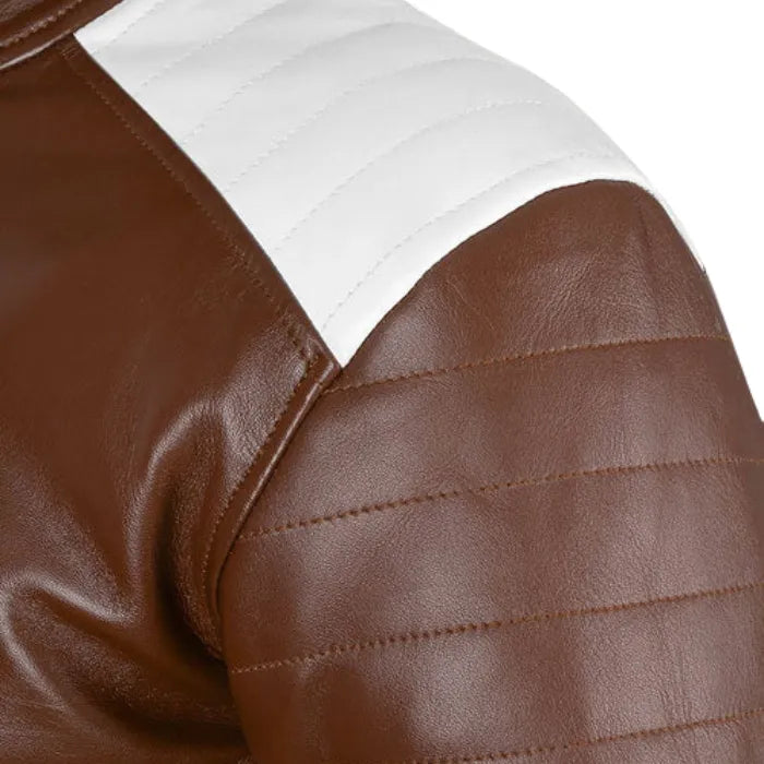 Fight Club Leather Jacket - Tan Brown