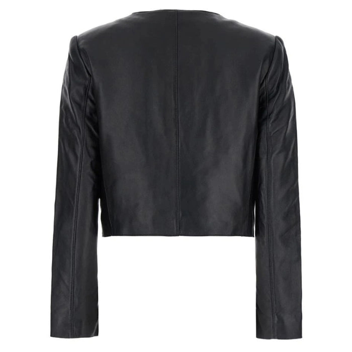 Fivora Leather Cropped Jacket