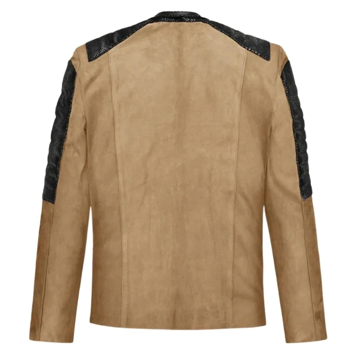 Frontier Sand Suede Biker-Style Moto Jacket