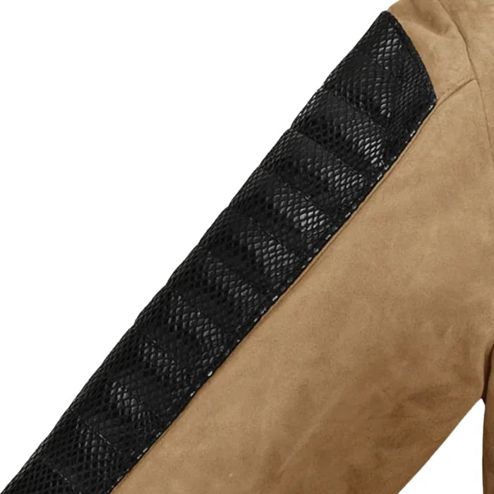 Frontier Sand Suede Biker-Style Moto Jacket