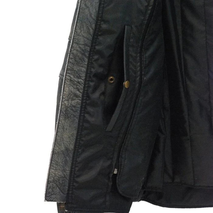 Men's Vintage Gray Zippered Vent Biker Jacket