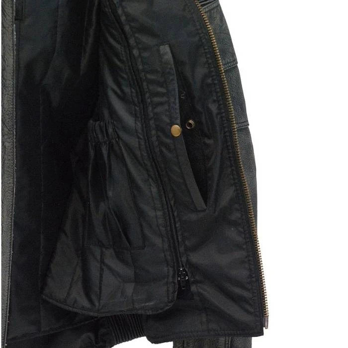 Men's Vintage Gray Zippered Vent Biker Jacket