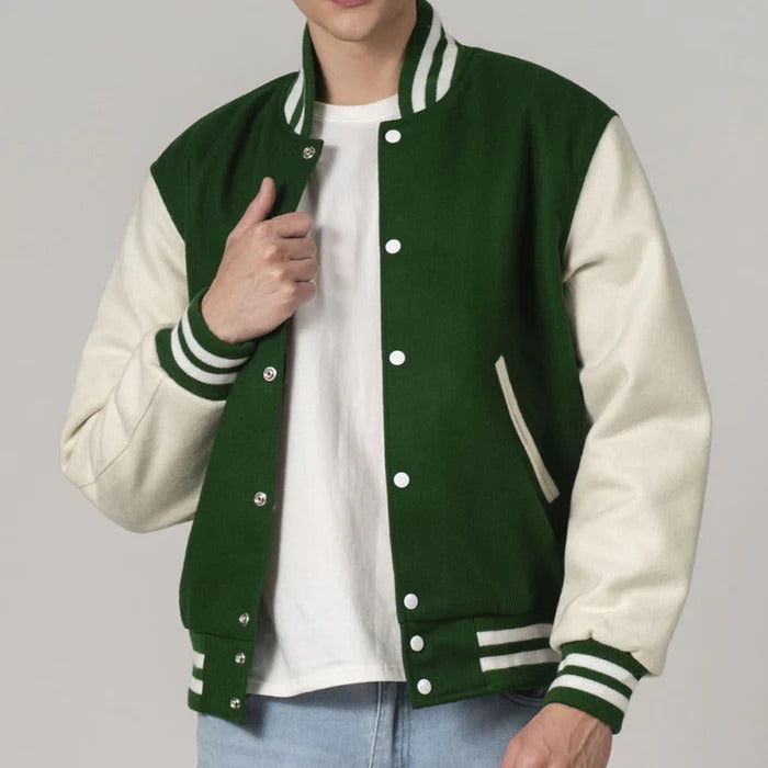 Green & White All Wool Varsity_1