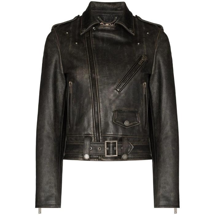 Handmade Distressed Leather Biker Jacket