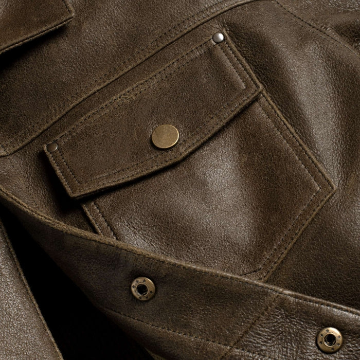 Men's Heavy-Duty Roughout Cruiser Leather Jacket
