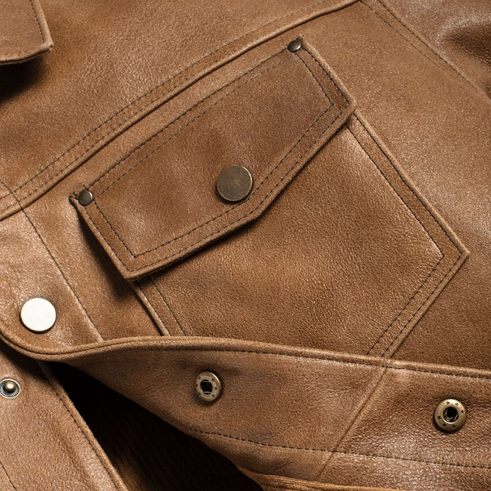 Men's Heavy-Duty Roughout Cruiser Leather Jacket