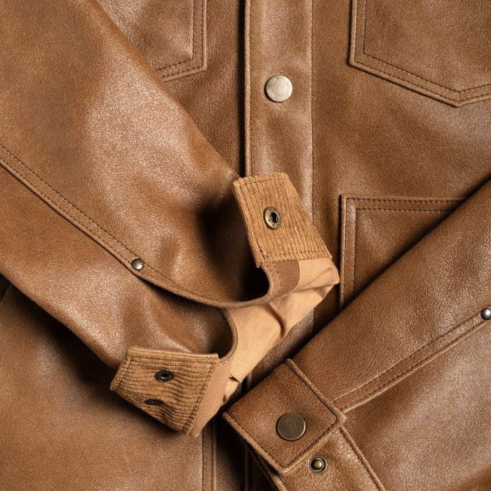 Men's Heavy-Duty Roughout Cruiser Leather Jacket
