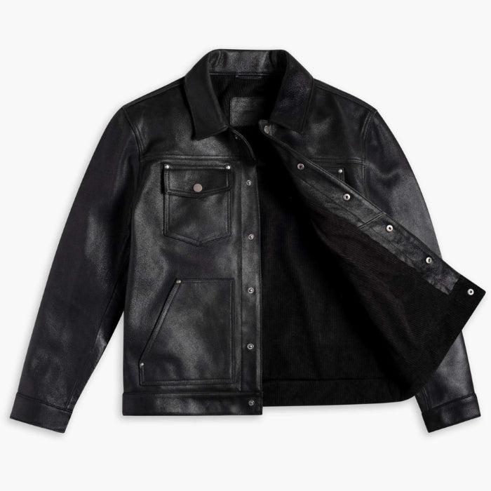 Men's Heavy-Duty Roughout Cruiser Leather Jacket