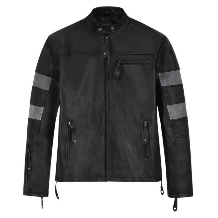 Hollywood Star Black Biker Leather Jacket for Men