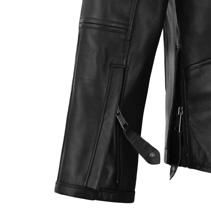 Hollywood Star Black Biker Leather Jacket for Men