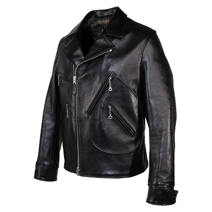 Black Iconic D-Pocket Motorcycle Jacket