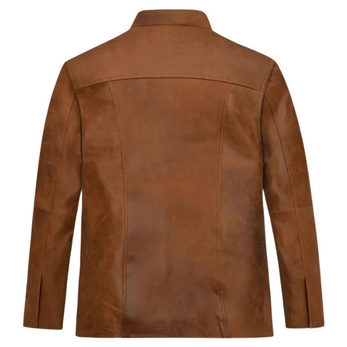 Jean-Claude Style Café Racer Leather Jacket