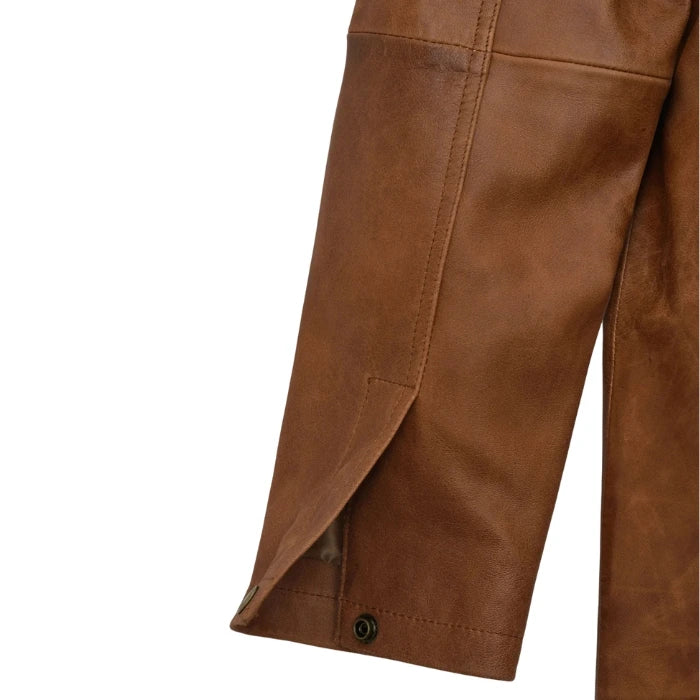 Jean-Claude Style Café Racer Leather Jacket