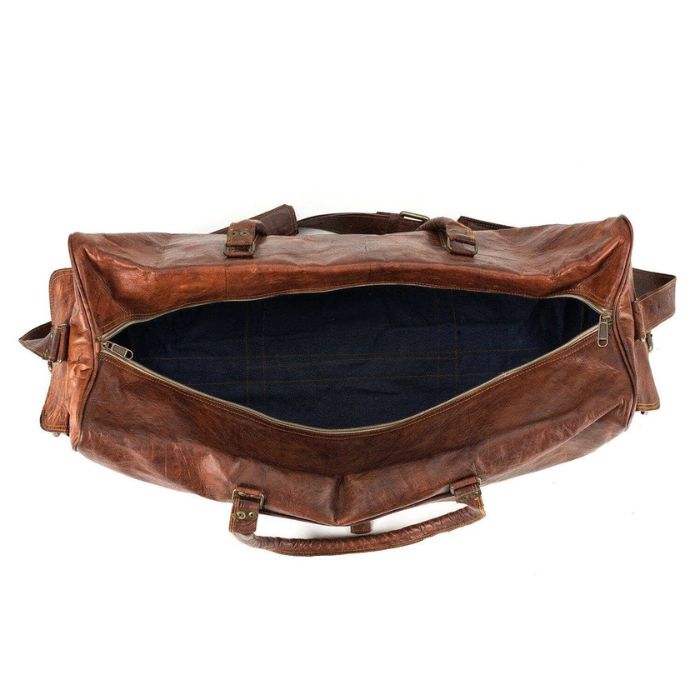 Large Vintage Leather Duffle Bag