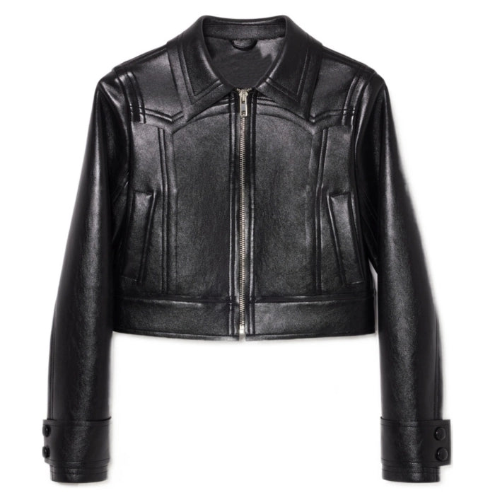 Luna Luxe Premium Cropped Leather Jacket for Women