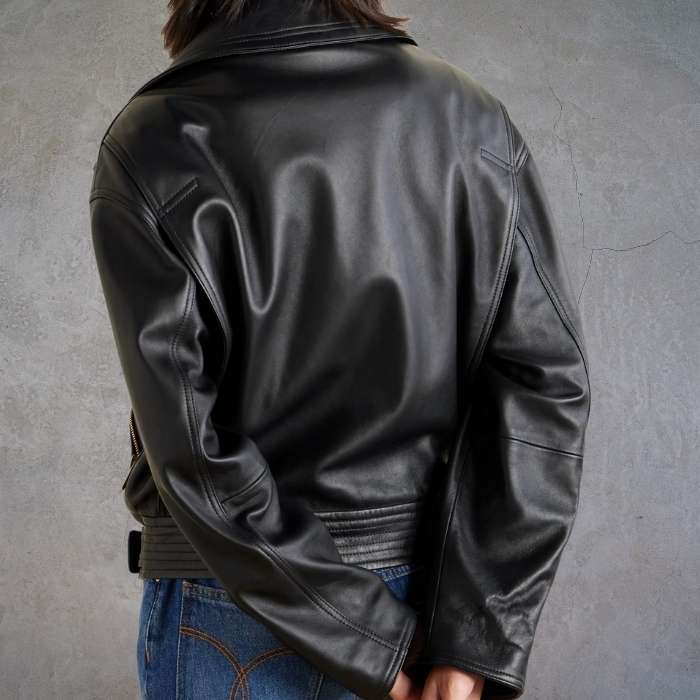 Luxury-Inspired Women's Belted Biker Jacket