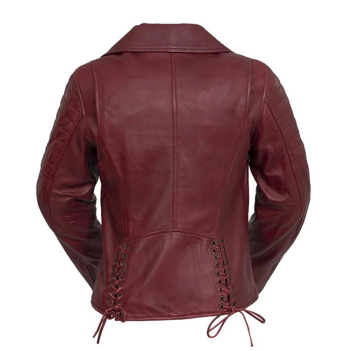 Women's Side-Laced Moto Leather Jacket