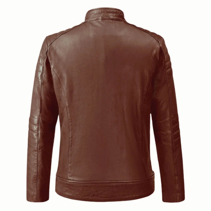 Men's Tan Rebellion Leather Biker Jacket