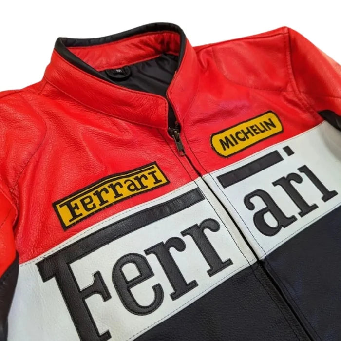 Ferrari Leather Biker Jacket